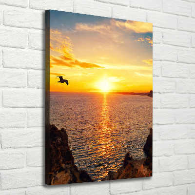 Large canvas wall art Sunset sea