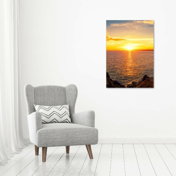 Large canvas wall art Sunset sea