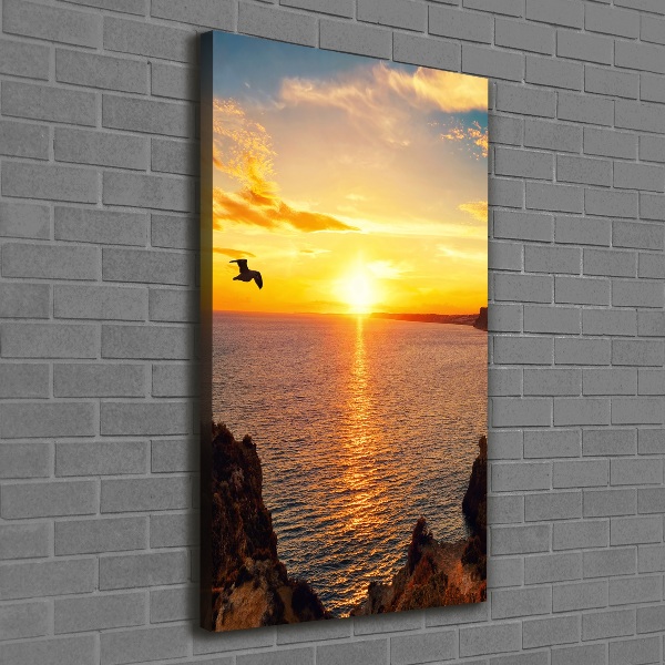 Large canvas wall art Sunset sea