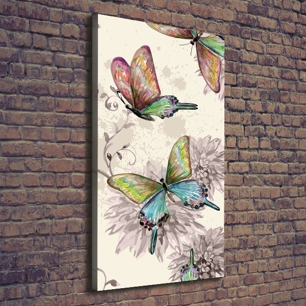 Canvas wall art Colorful butterflies