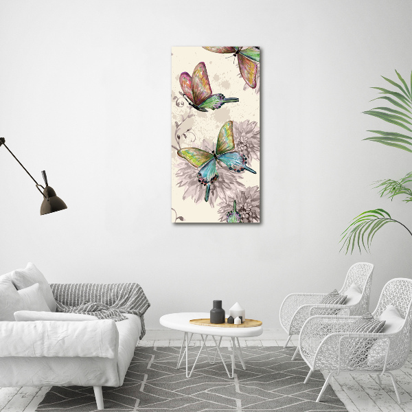 Canvas wall art Colorful butterflies