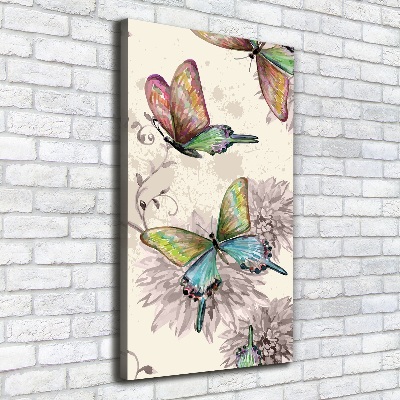 Canvas wall art Colorful butterflies