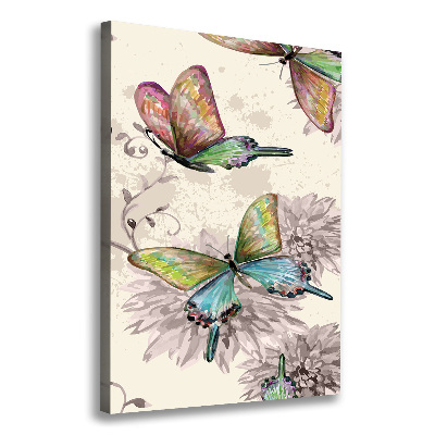 Canvas wall art Colorful butterflies