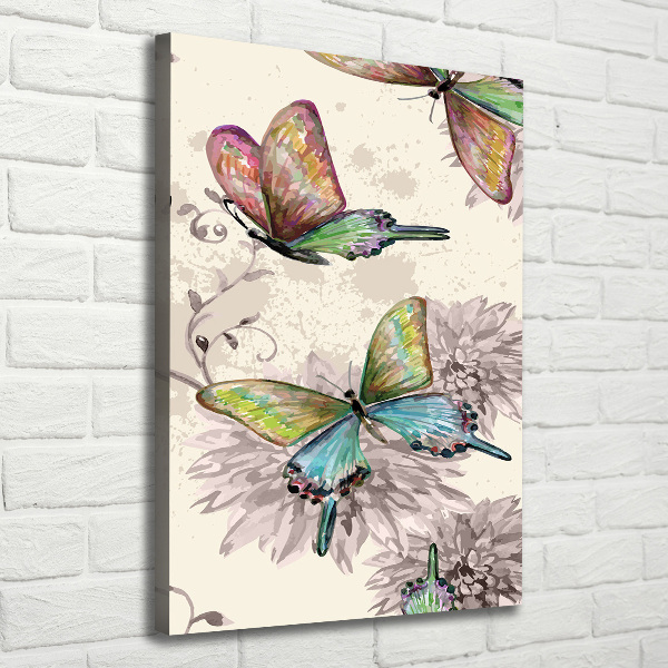 Canvas wall art Colorful butterflies