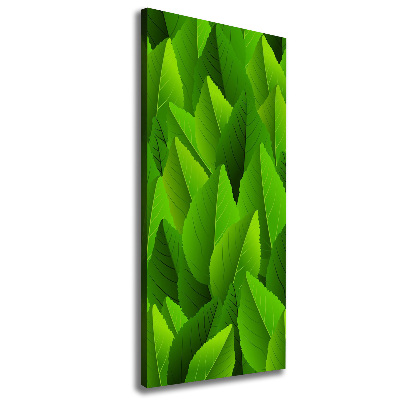 Wall art canvas large Green leaves