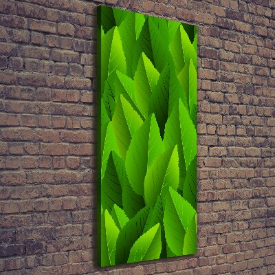 Wall art canvas large Green leaves