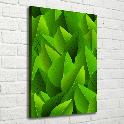 Wall art canvas large Green leaves