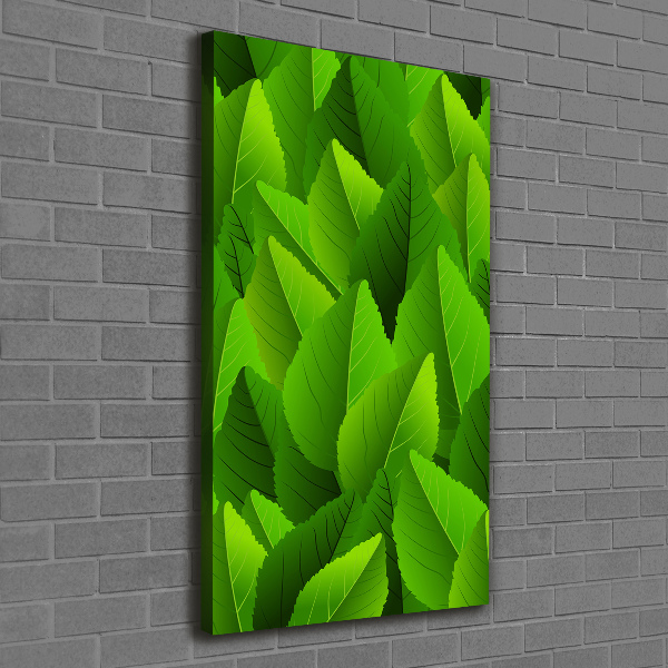 Wall art canvas large Green leaves