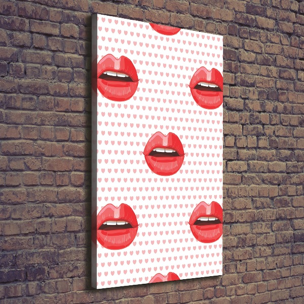 Large canvas wall art Red lips