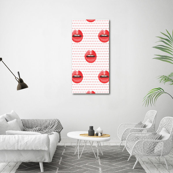 Large canvas wall art Red lips