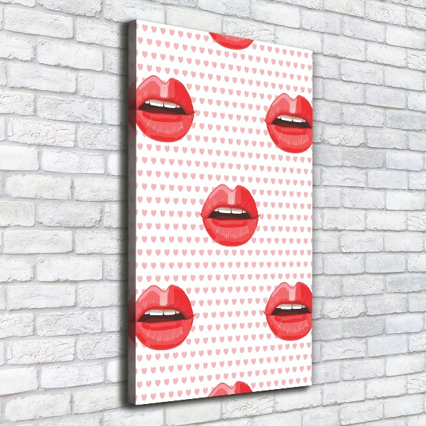 Large canvas wall art Red lips