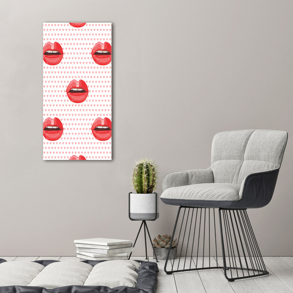 Large canvas wall art Red lips