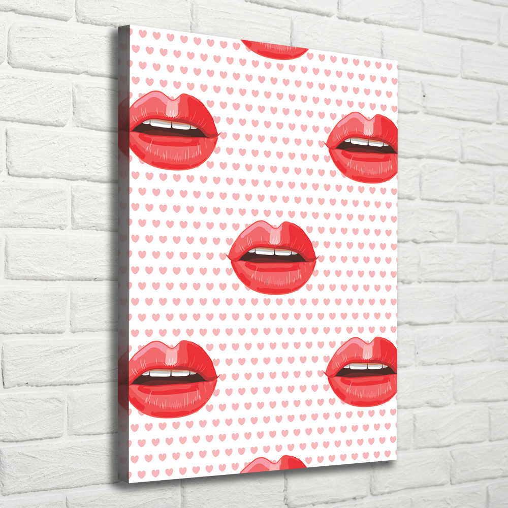 Large canvas wall art Red lips