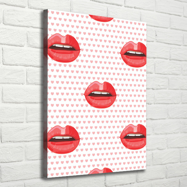 Large canvas wall art Red lips