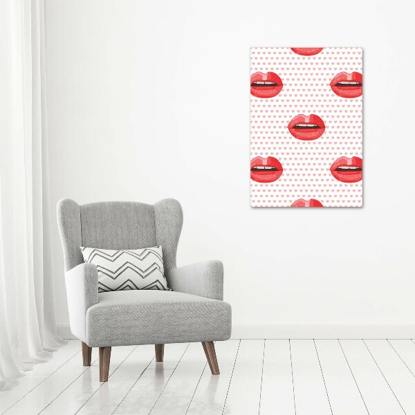 Large canvas wall art Red lips