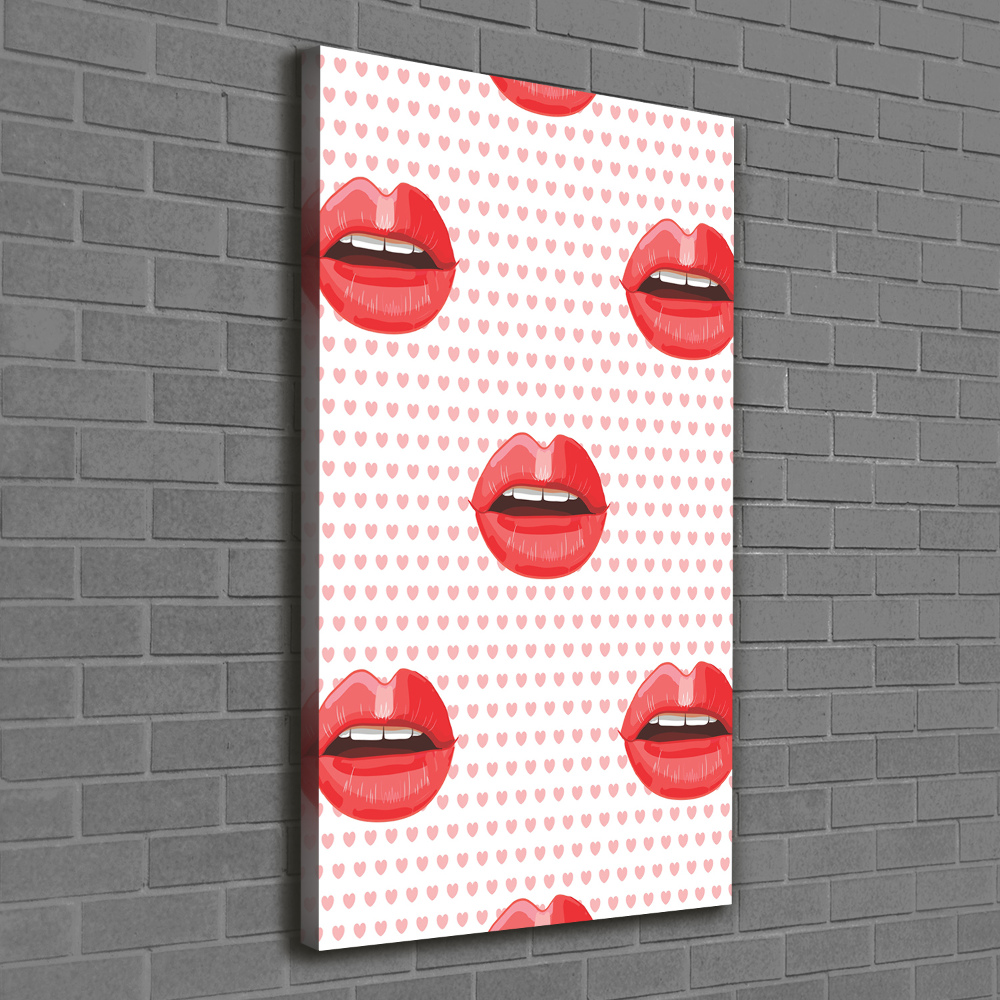 Large canvas wall art Red lips