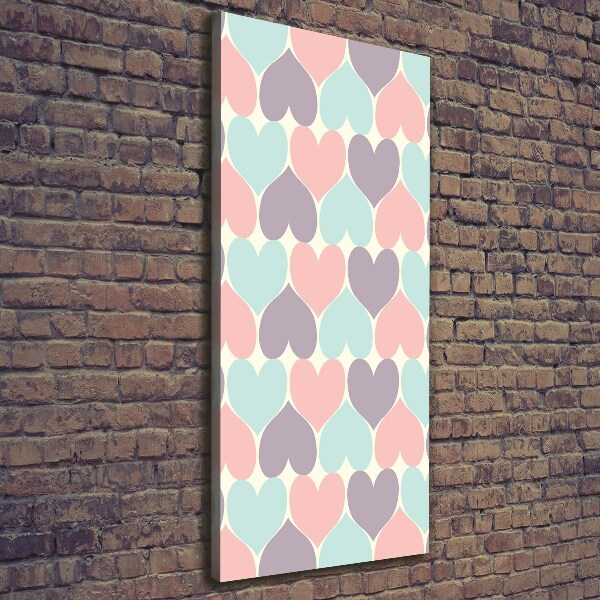 Canvas print Colorful hearts