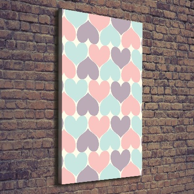 Canvas print Colorful hearts