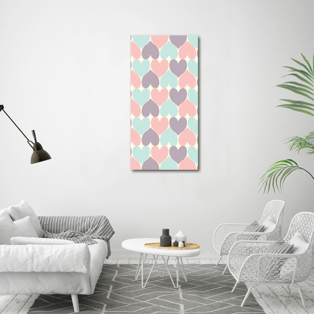 Canvas print Colorful hearts