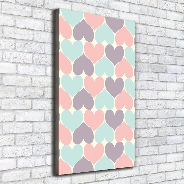 Canvas print Colorful hearts