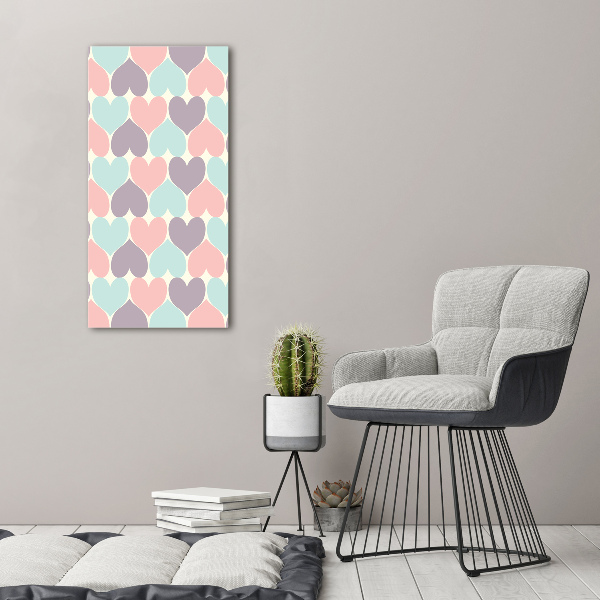 Canvas print Colorful hearts