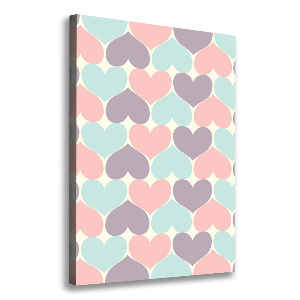 Canvas print Colorful hearts