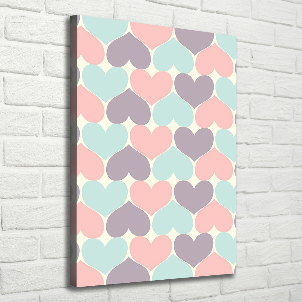 Canvas print Colorful hearts