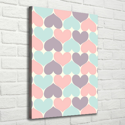 Canvas print Colorful hearts