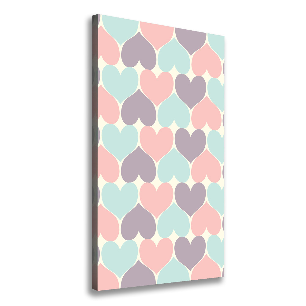 Canvas print Colorful hearts