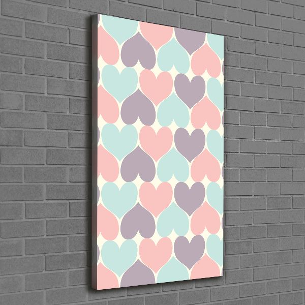 Canvas print Colorful hearts