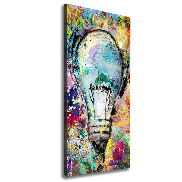 Large canvas wall art Colored bulb