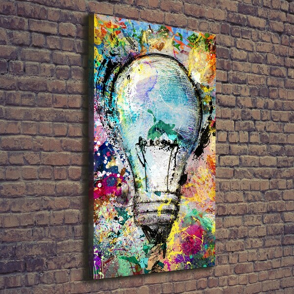 Large canvas wall art Colored bulb