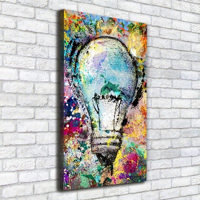 Large canvas wall art Colored bulb