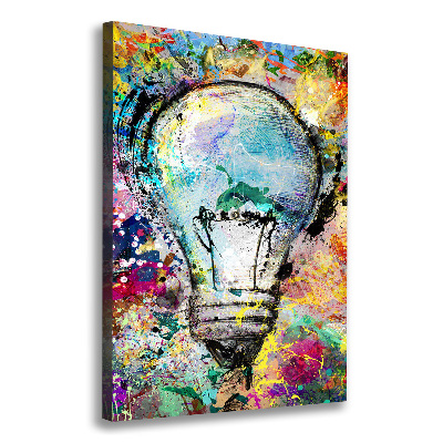 Large canvas wall art Colored bulb