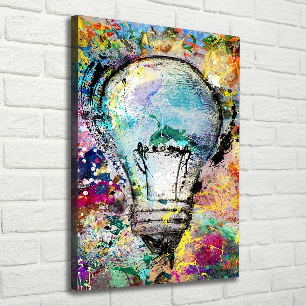 Large canvas wall art Colored bulb