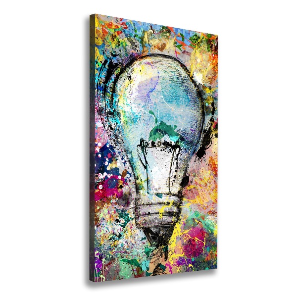 Large canvas wall art Colored bulb