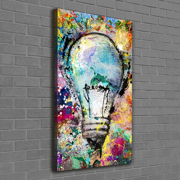 Large canvas wall art Colored bulb