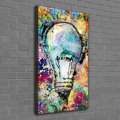 Large canvas wall art Colored bulb