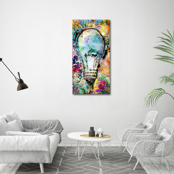 Large canvas wall art Colored bulb