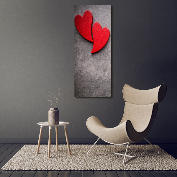 Canvas print Red hearts