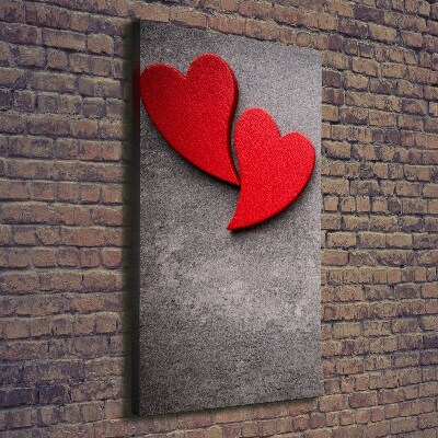 Canvas print Red hearts