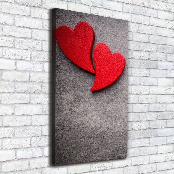 Canvas print Red hearts