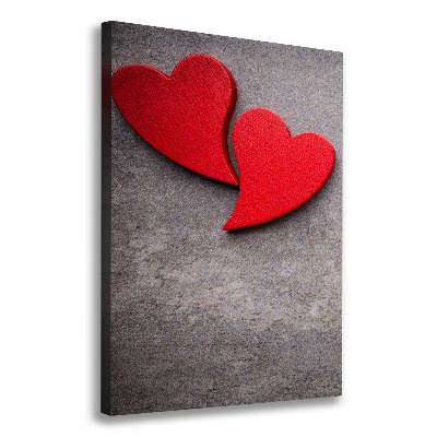 Canvas print Red hearts