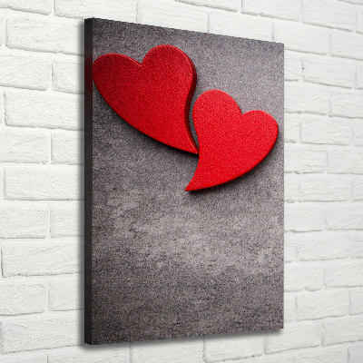 Canvas print Red hearts