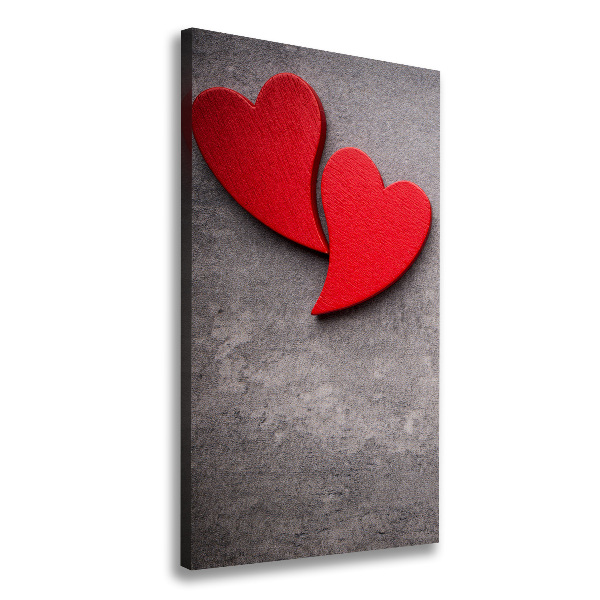 Canvas print Red hearts