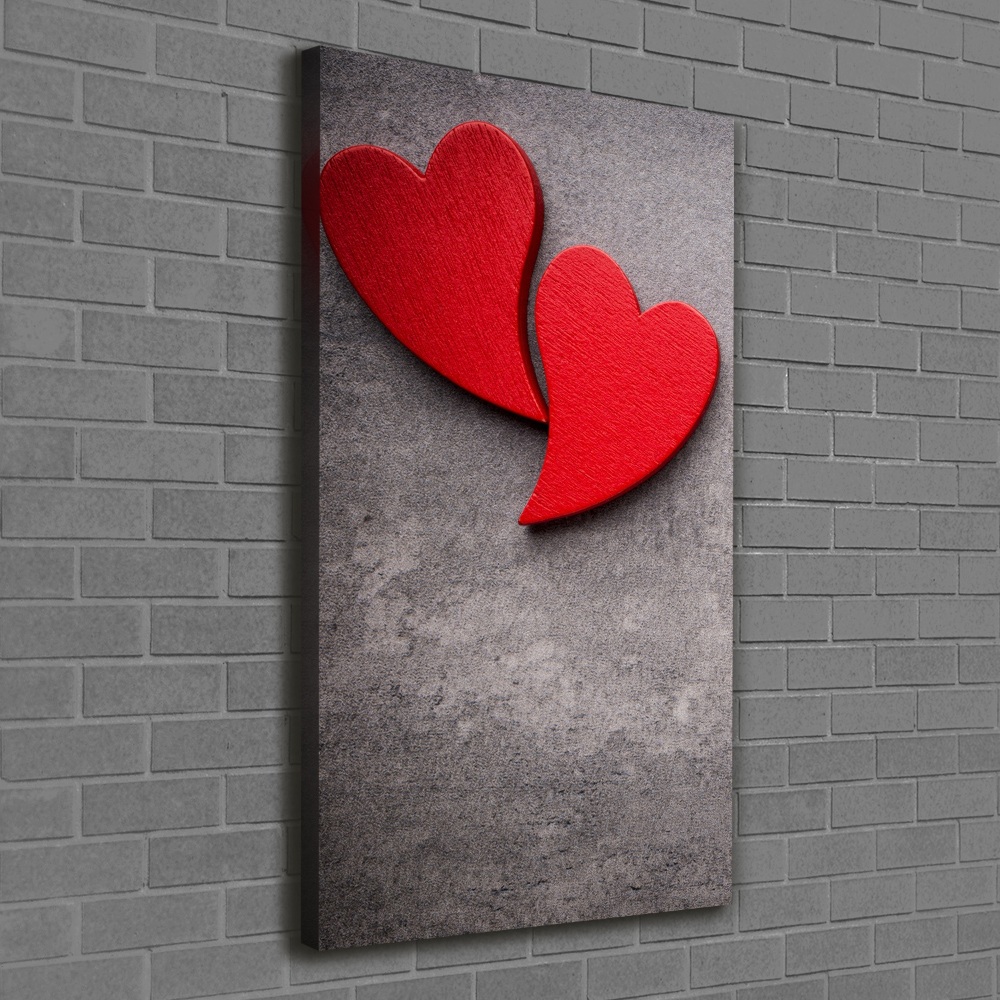 Canvas print Red hearts