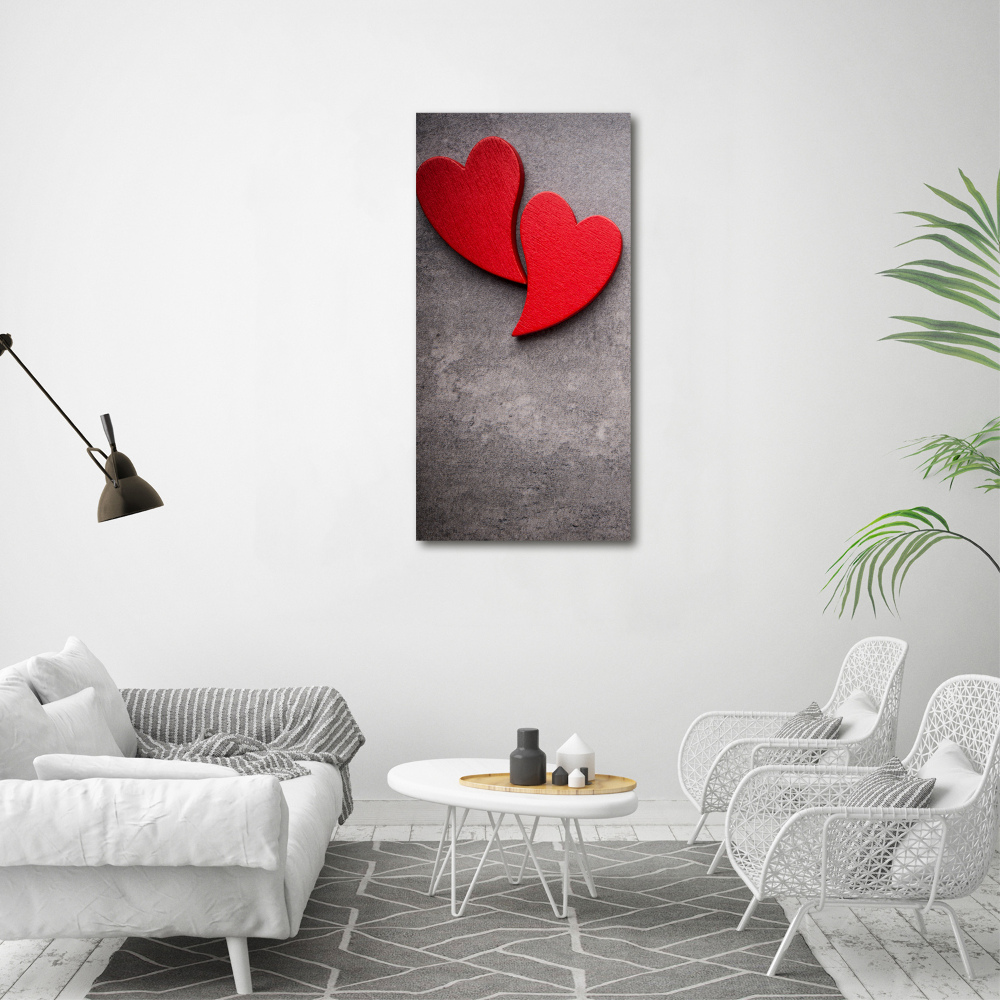 Canvas print Red hearts