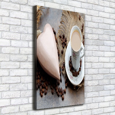 Canvas wall art Coffee and heart