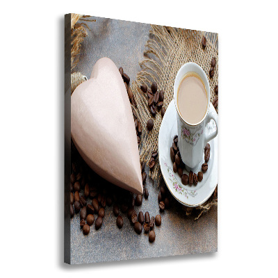 Canvas wall art Coffee and heart