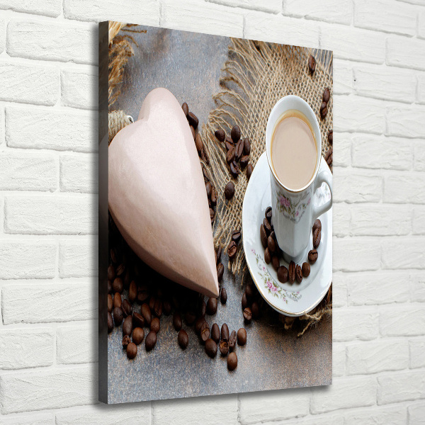 Canvas wall art Coffee and heart